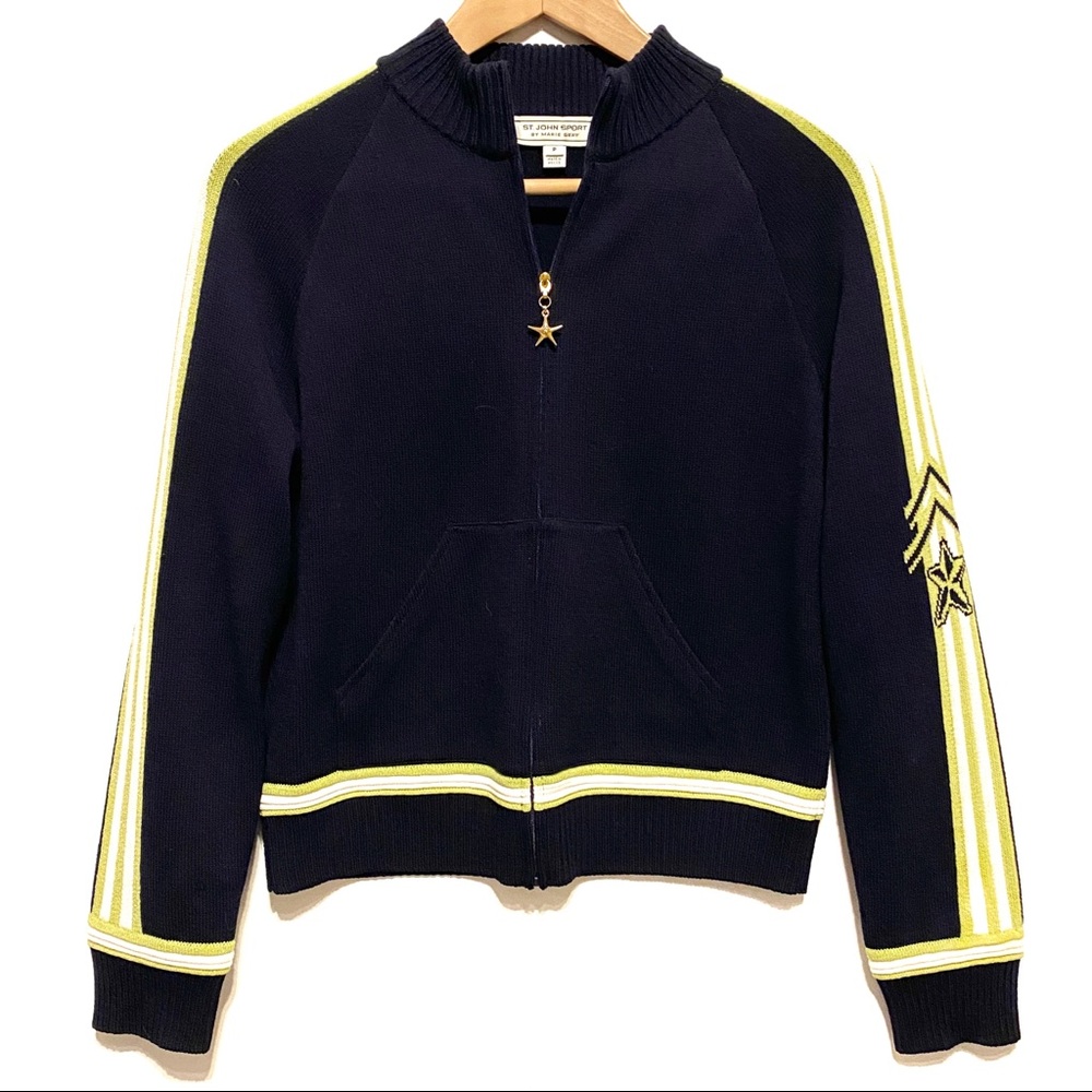 St. John Navy and Yellow Sweater